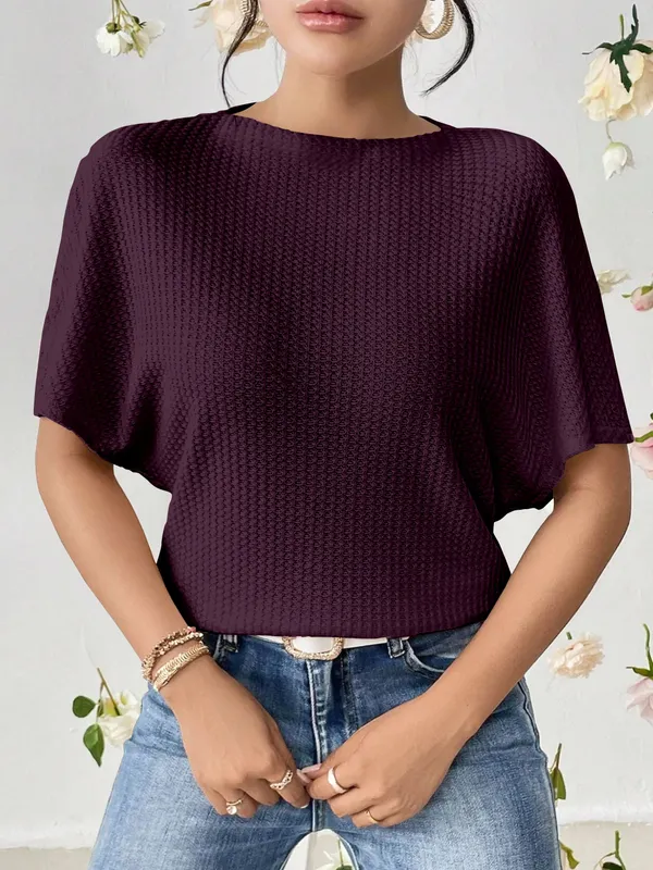 Purple_Premium_Wool_Self_Design_Boxy_Top_For_Women