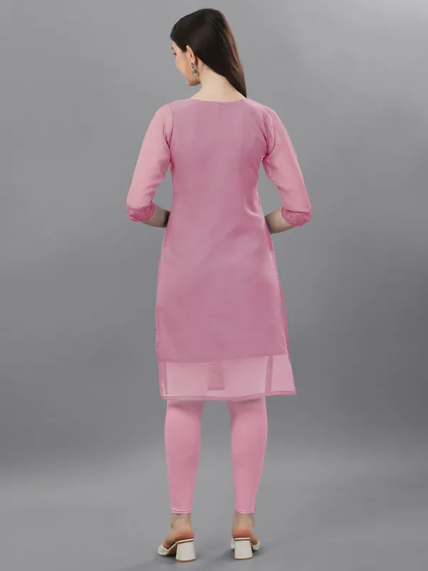 Pink_Premium_Georgette_Embroidered_Kurta_For_Women