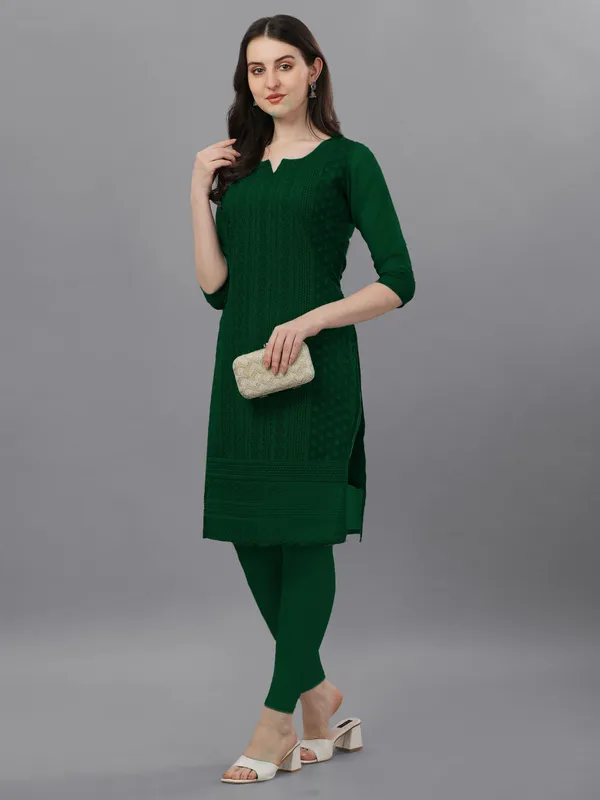 Green_Premium_Georgette_Embroidered_Kurta_For_Women