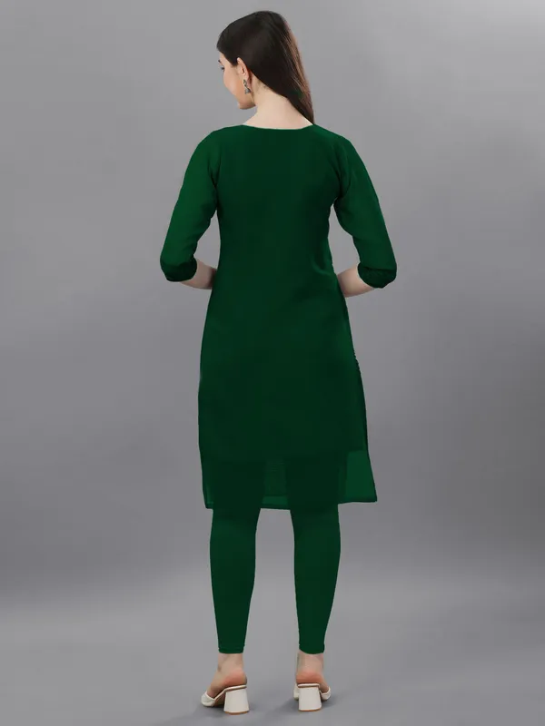 Green_Premium_Georgette_Embroidered_Kurta_For_Women