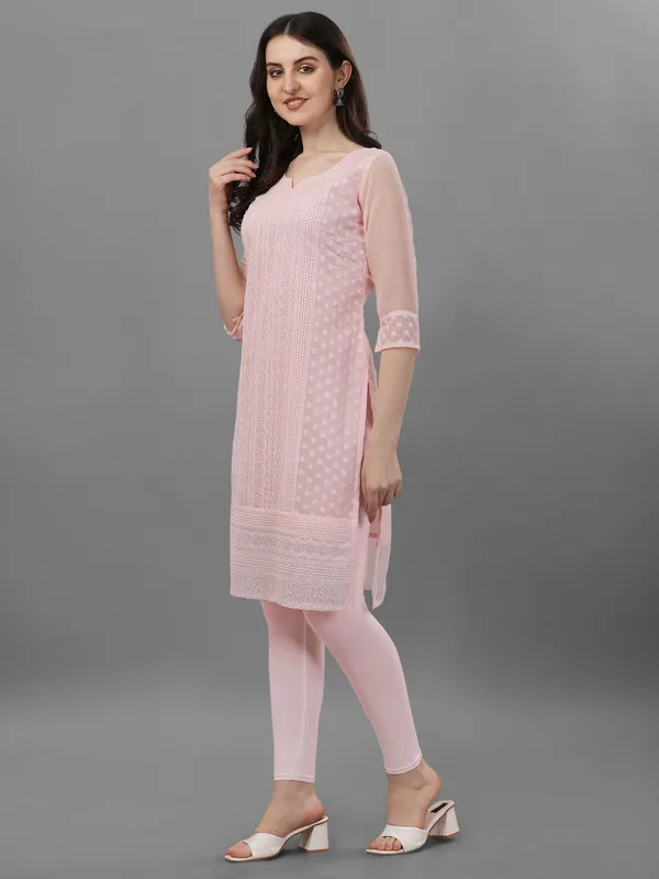Pink_Premium_Georgette_Embroidered_Kurta_For_Women