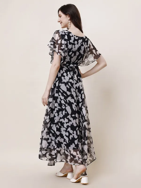 Grey_&_Black_Premium_Georgette_Printed_Dress_For_Women