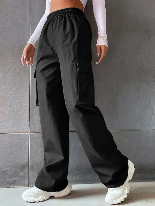 Black_Premium_Cotton_Solid_Cargo_For_Women