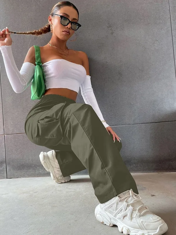 Green_Premium_Cotton_Solid_Cargo_For_Women