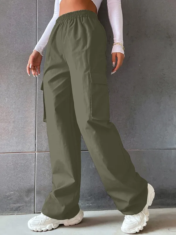 Green_Premium_Cotton_Solid_Cargo_For_Women