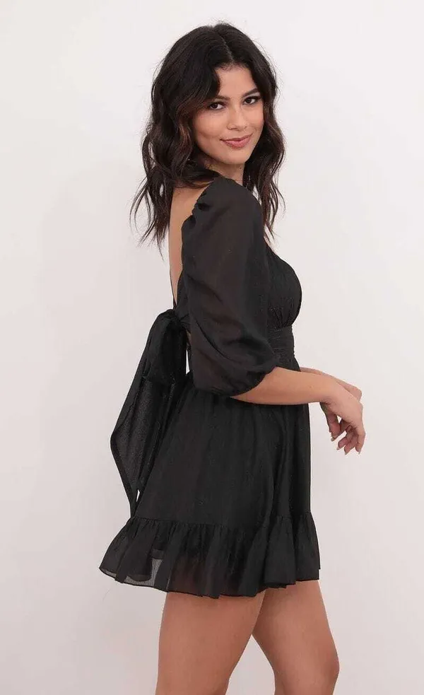 Black_Premium_Georgette_Solid_Dress_For_Women