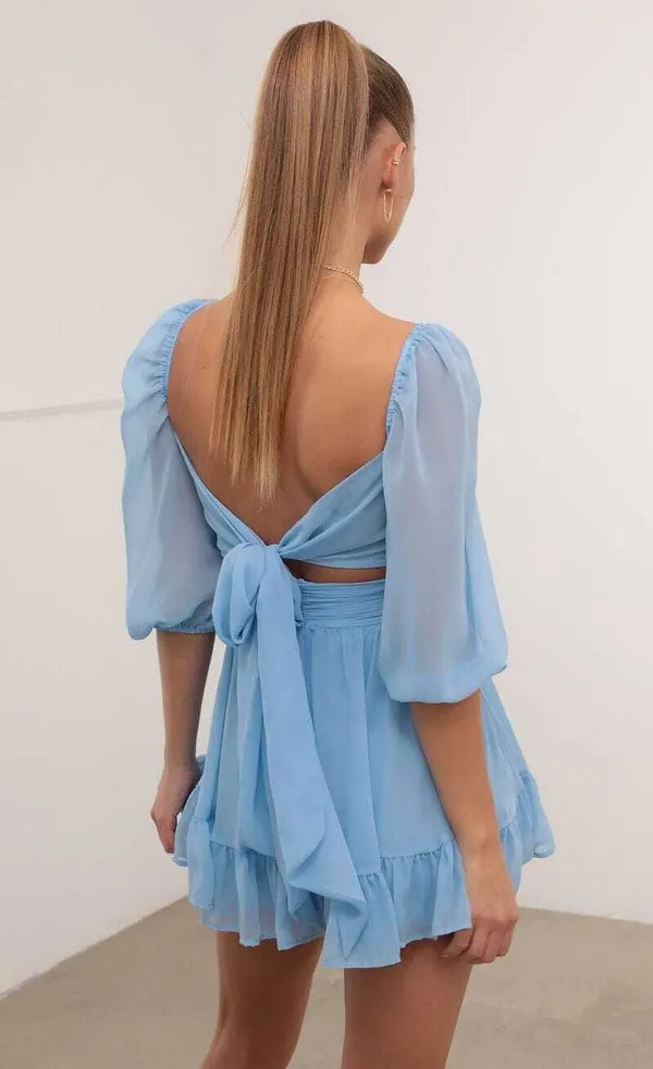 Light_Blue_Premium_Georgette_Solid_Dress_For_Women