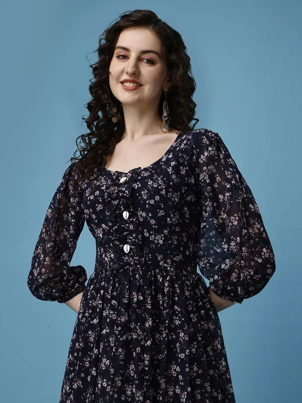 Dark_Blue_Premium_Georgette_Printed_Dress_For_Women