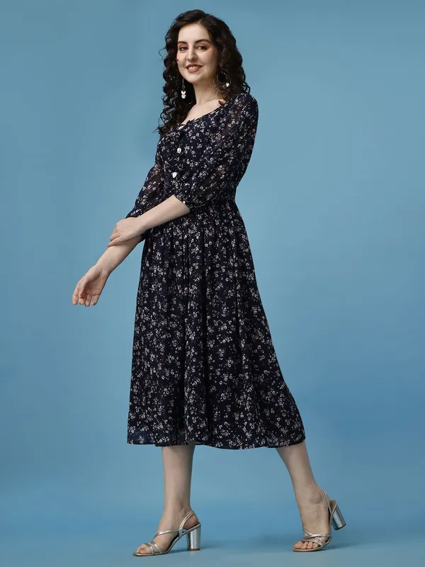Dark_Blue_Premium_Georgette_Printed_Dress_For_Women