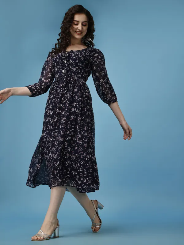 Dark_Blue_Premium_Georgette_Printed_Dress_For_Women