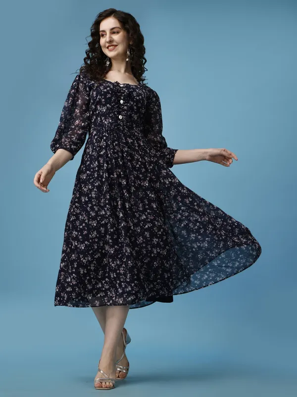 Dark_Blue_Premium_Georgette_Printed_Dress_For_Women