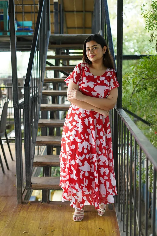 Red_Premium_Georgette_Printed_Dress_For_Women