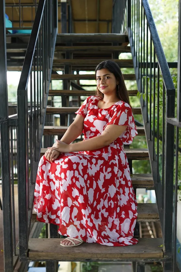 Red_Premium_Georgette_Printed_Dress_For_Women