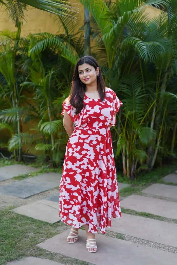 Red_Premium_Georgette_Printed_Dress_For_Women