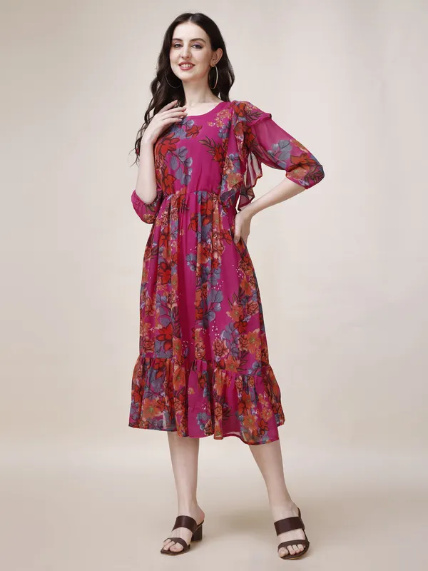 Pink_Premium_Georgette_Floral_Print_Dress_For_Women