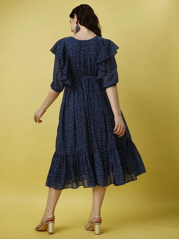 Blue_Premium_Georgette_Floral_Print_Dress_For_Women