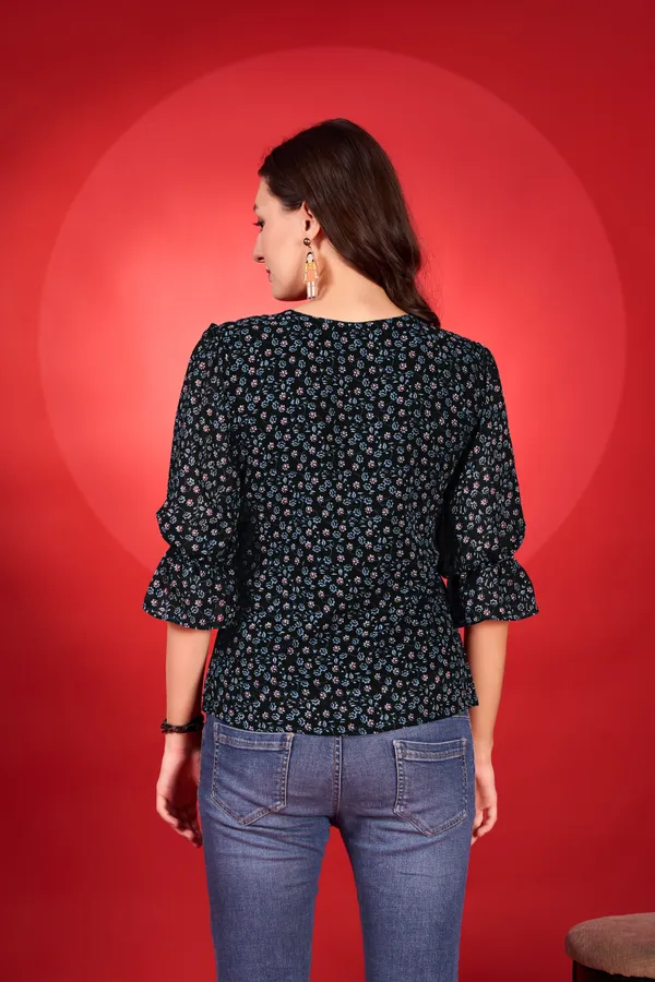 Black_Premium_Georgette_Printed_Regular_Top_For_Women