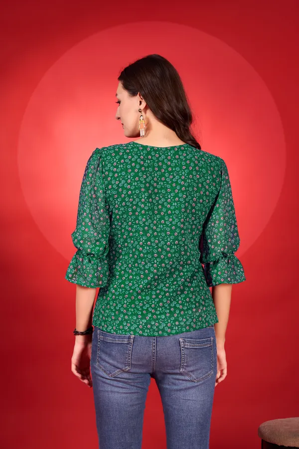 Green_Premium_Georgette_Printed_Regular_Top_For_Women
