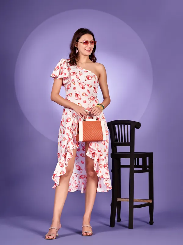 White_Premium_Polyester_Printed_Dress_For_Women