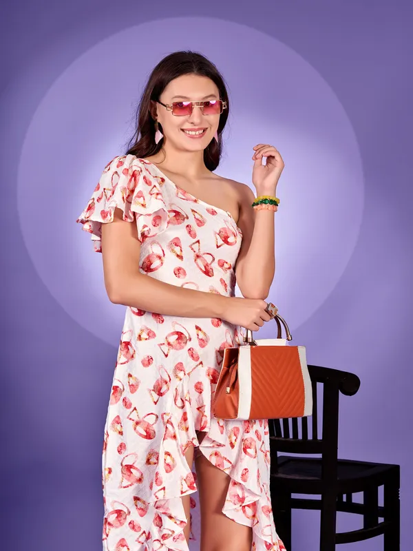 White_Premium_Polyester_Printed_Dress_For_Women