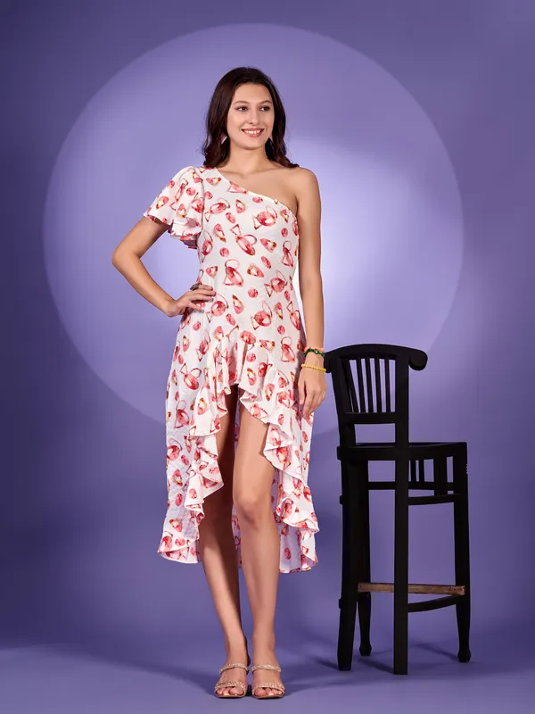 White_Premium_Polyester_Printed_Dress_For_Women