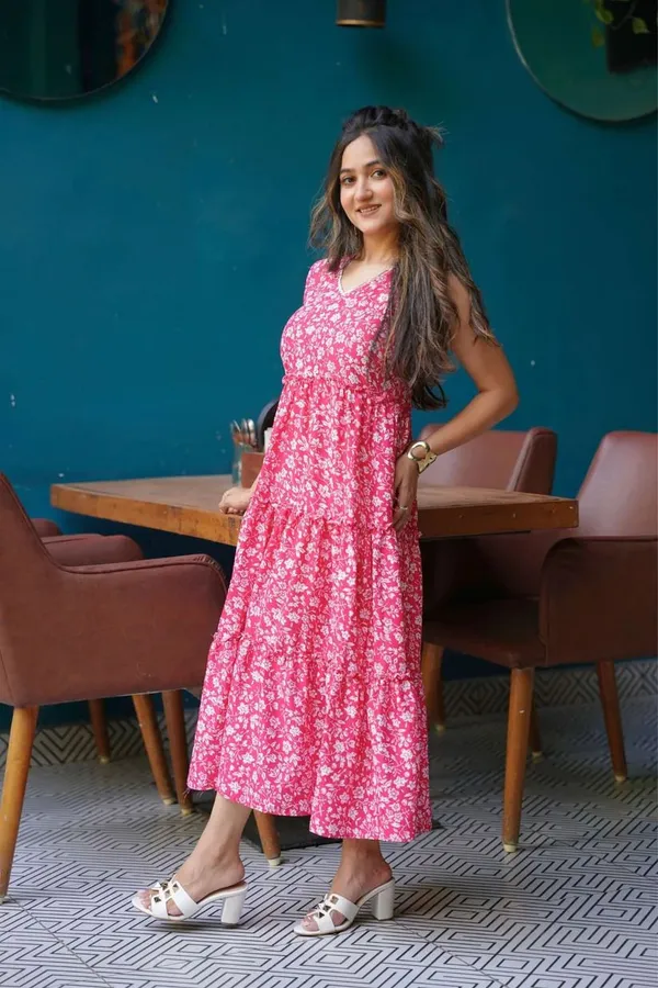 Pink_Premium_Viscose_Rayon_Floral_Print_Dress_For_Women