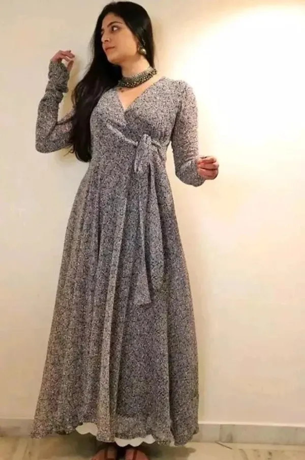 Grey_&_Black_Premium_Georgette_Printed_Dress_For_Women