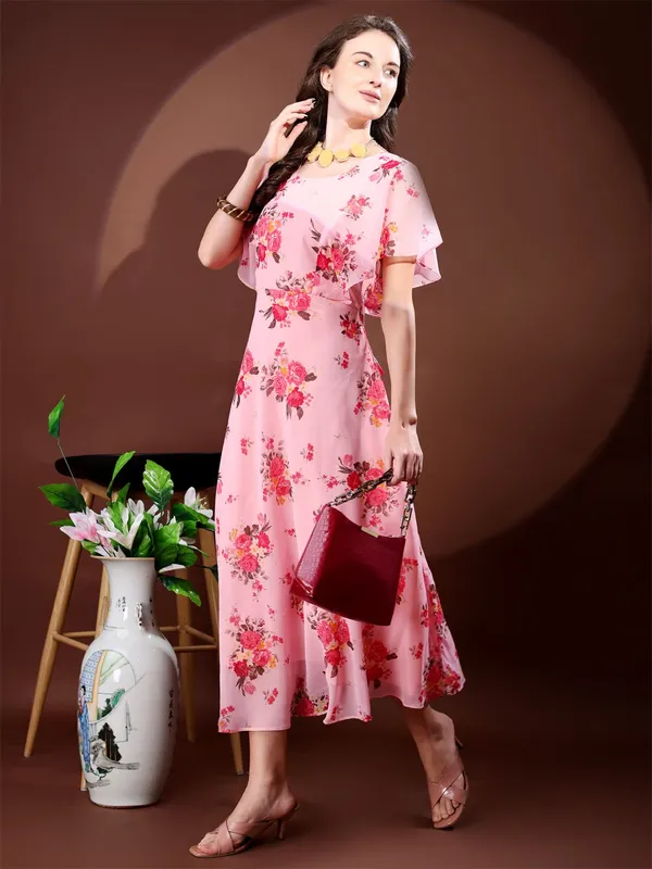 Pink_Premium_Georgette_Floral_Print_Dress_For_Women