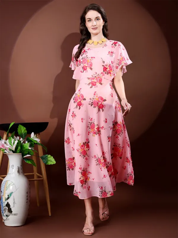 Pink_Premium_Georgette_Floral_Print_Dress_For_Women