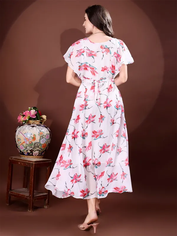 White_Premium_Georgette_Floral_Print_Dress_For_Women