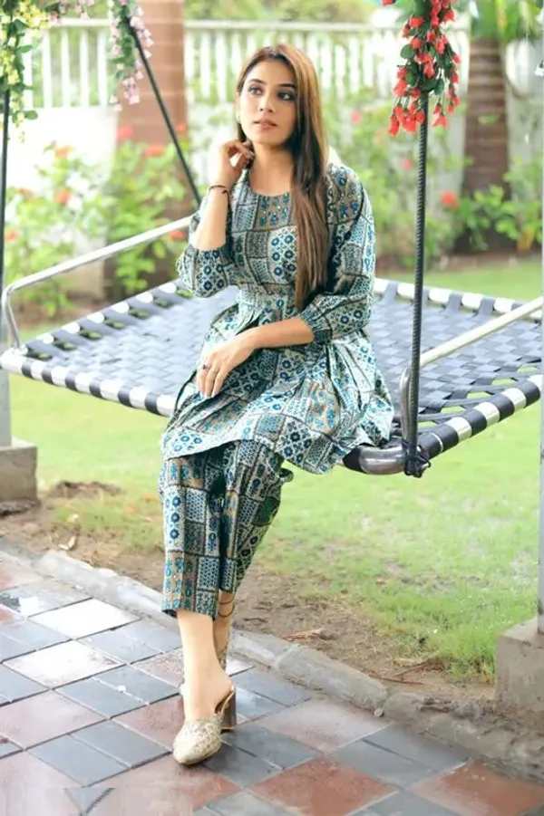 Green_Premium_Cotton_Blend_Printed_Co-Ords_For_Women