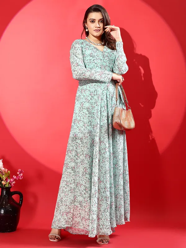 Light_Green_Premium_Georgette_Printed_Dress_For_Women