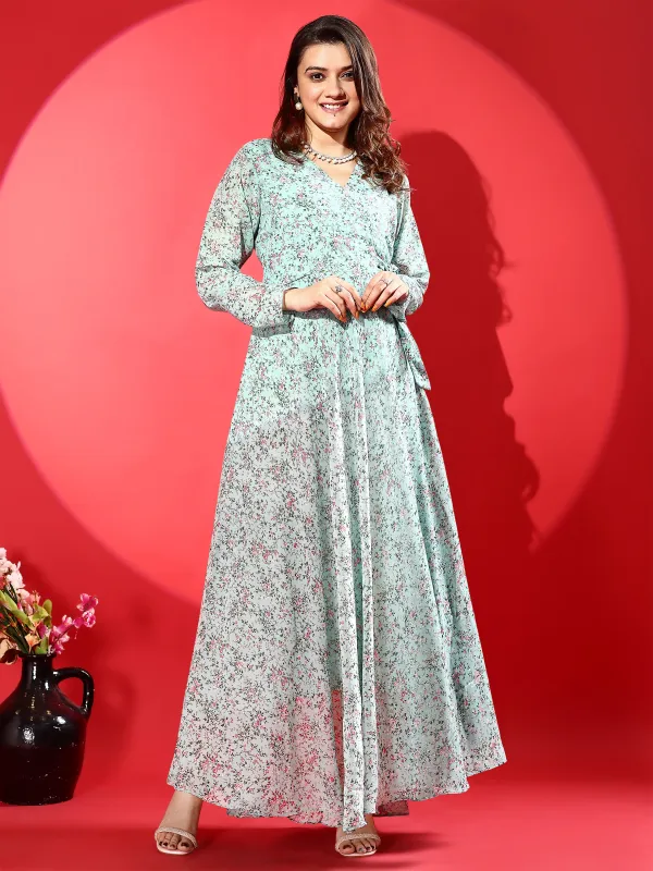 Light_Green_Premium_Georgette_Printed_Dress_For_Women
