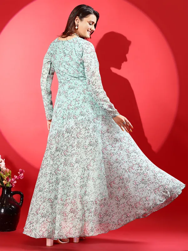 Light_Green_Premium_Georgette_Printed_Dress_For_Women
