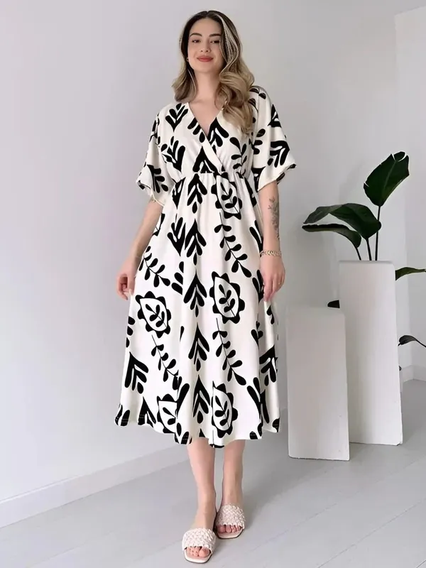 Black_&_White_Premium_Viscose_Rayon_Self_Design_Dress_For_Women