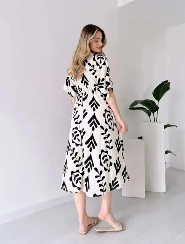 Black_&_White_Premium_Viscose_Rayon_Self_Design_Dress_For_Women