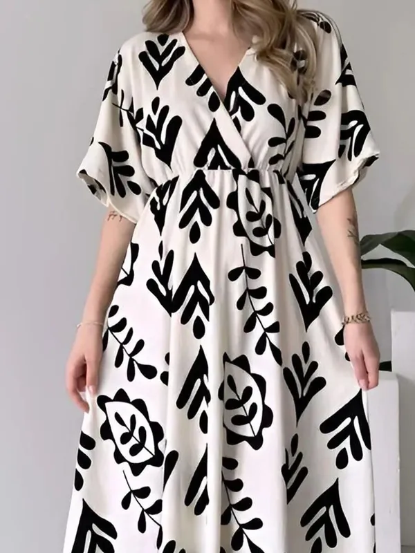 Black_&_White_Premium_Viscose_Rayon_Self_Design_Dress_For_Women
