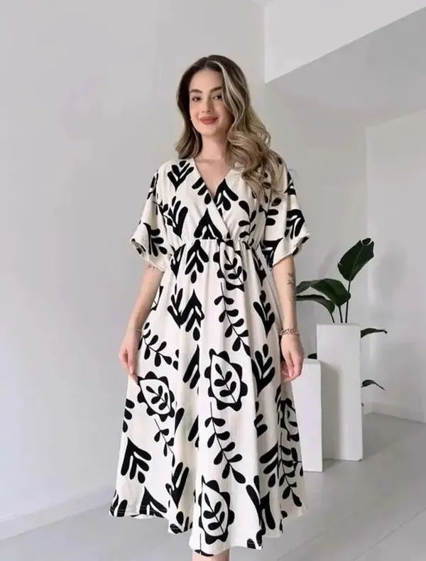 Black_&_White_Premium_Viscose_Rayon_Self_Design_Dress_For_Women
