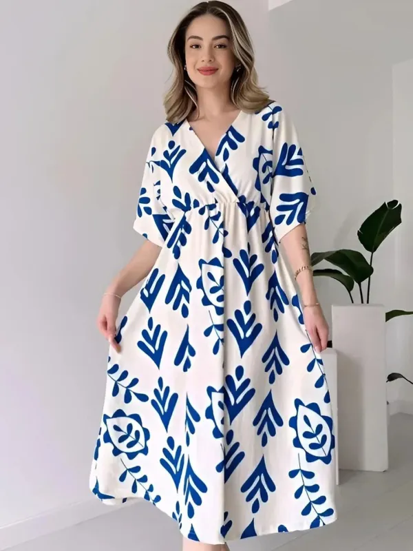 Blue_Premium_Viscose_Rayon_Floral_Print_Dress_For_Women