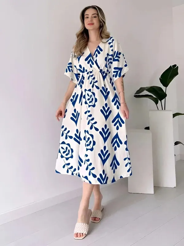 Blue_Premium_Viscose_Rayon_Floral_Print_Dress_For_Women
