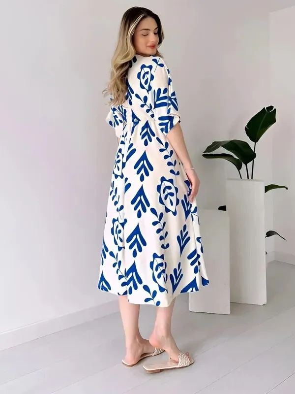 Blue_Premium_Viscose_Rayon_Floral_Print_Dress_For_Women