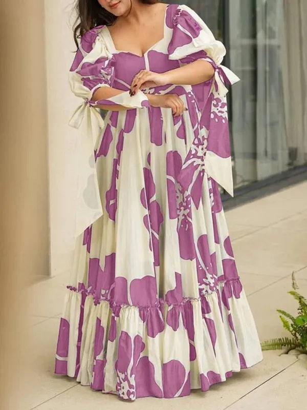 Purple_Premium_Viscose_Rayon_Floral_Print_Flared/A-Line_Gown_For_Women