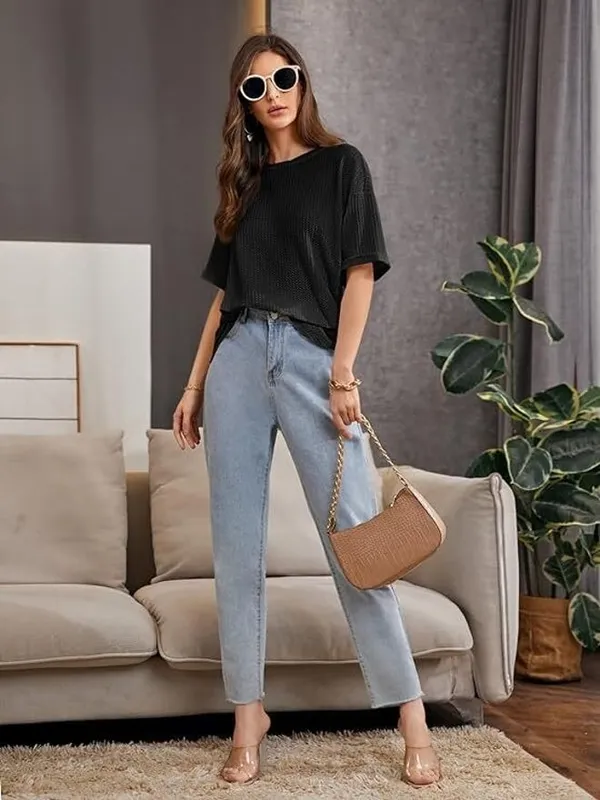 Black_Premium_Wool_Solid_Regular_Top_For_Women