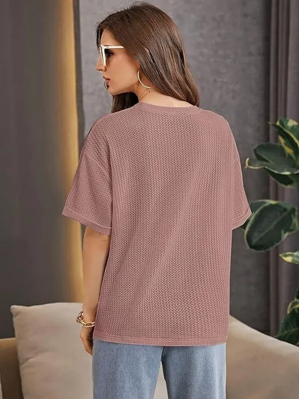 Pink_Premium_Wool_Solid_Regular_Top_For_Women