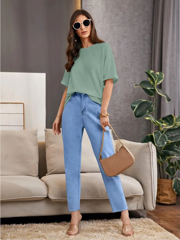 Light_Green_Premium_Wool_Solid_Regular_Top_For_Women