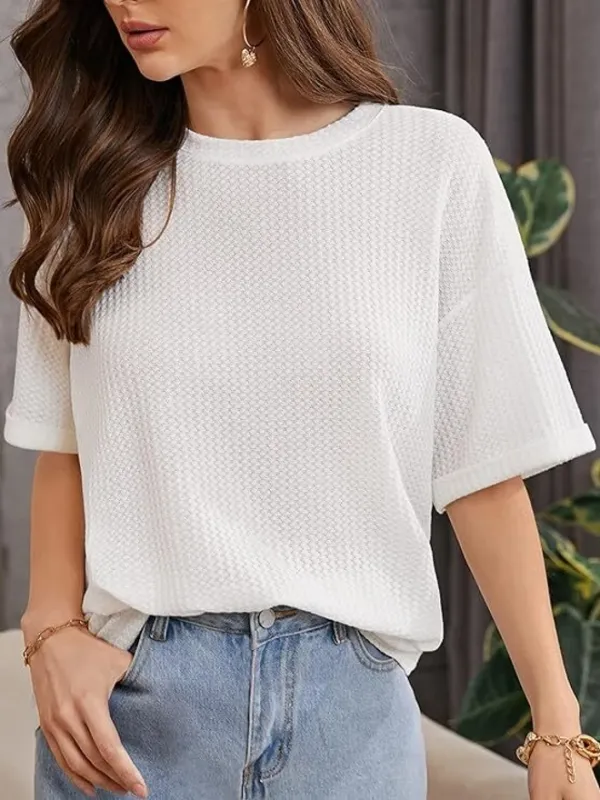 White_Premium_Wool_Solid_Regular_Top_For_Women