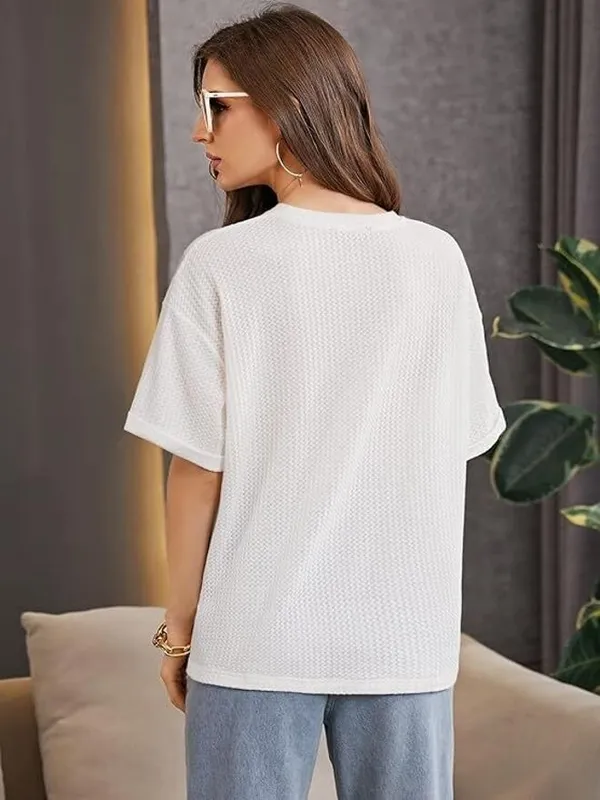 White_Premium_Wool_Solid_Regular_Top_For_Women