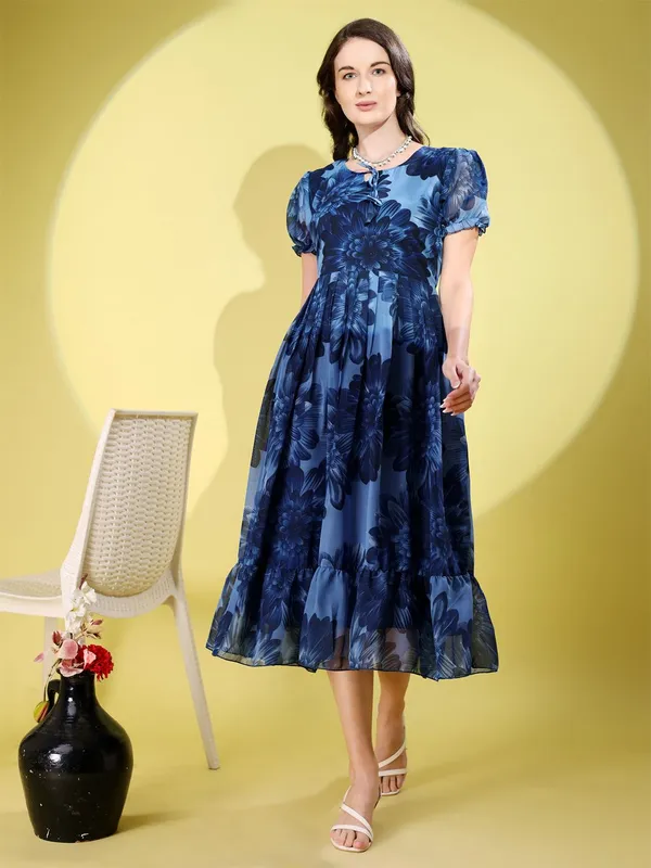Blue_Premium_Georgette_Floral_Print_Dress_For_Women