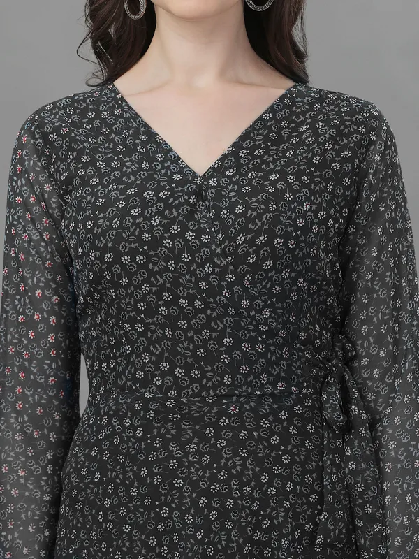 Black_&_White_Premium_Georgette_Printed_Dress_For_Women