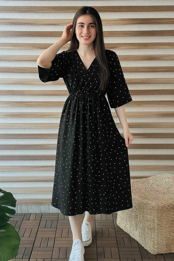 Black_Premium_Viscose_Rayon_Floral_Print_Dress_For_Women
